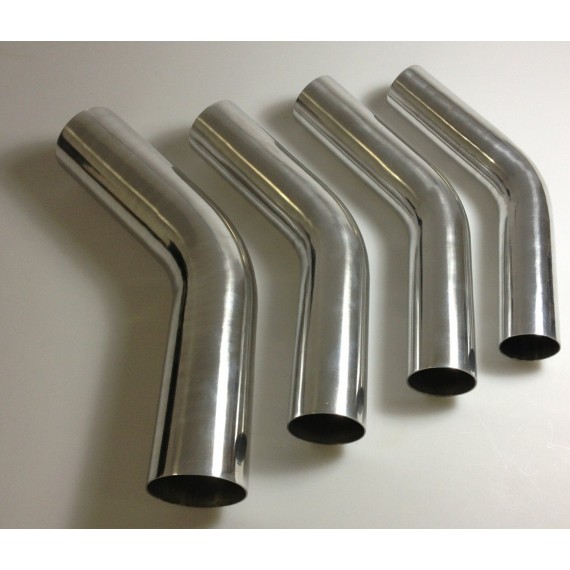 Curva alluminio saldabile 45° diametro esterno 48 mm lunghezza 140 mm