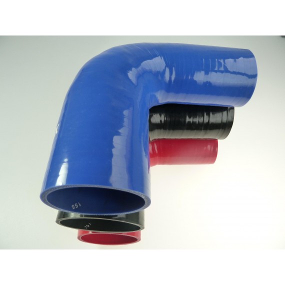 Riduttore silicone curvo 90 gradi 67 a 76 mm L 125 mm REDOX