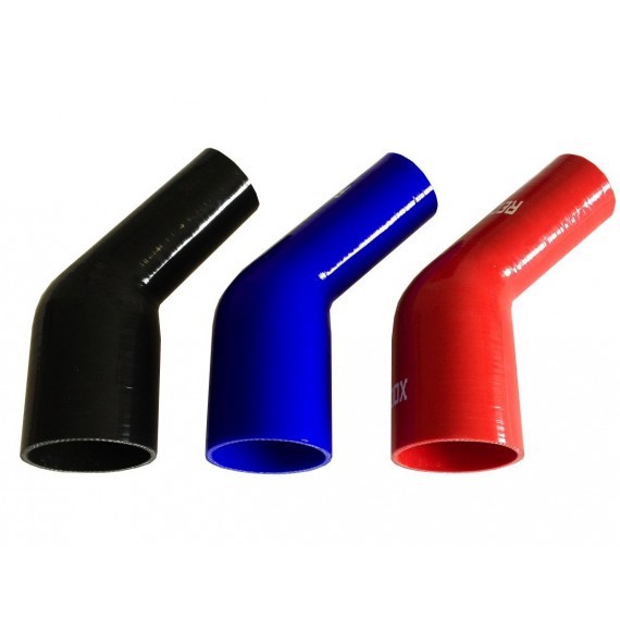 Riduttore silicone curvo 45 gradi 51 a 60 mm L 150 mm REDOX