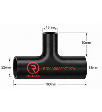 Manicotto silicone a T riscaldamento Ø28/18/18 mm MERCEDES Citaro Euro 6 (OEM A0029977074)