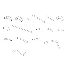 Kit 16 manicotti silicone raffreddamento acqua MASERATI 222 Coupé E 2.8 Biturbo - fascette inox incluse - Nero Opaco
