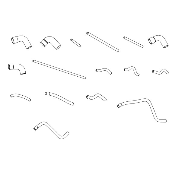 Kit 16 manicotti silicone raffreddamento acqua MASERATI 222 Coupé E 2.8 Biturbo - fascette inox incluse - Nero Opaco