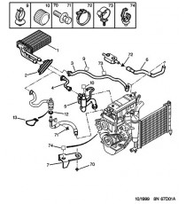 Kit 4 manicotti acqua silicone per PEUGEOT 106 RALLYE PH2